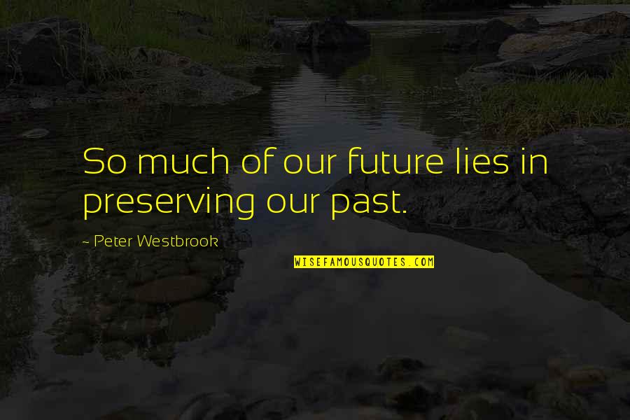 Convulses Quotes By Peter Westbrook: So much of our future lies in preserving