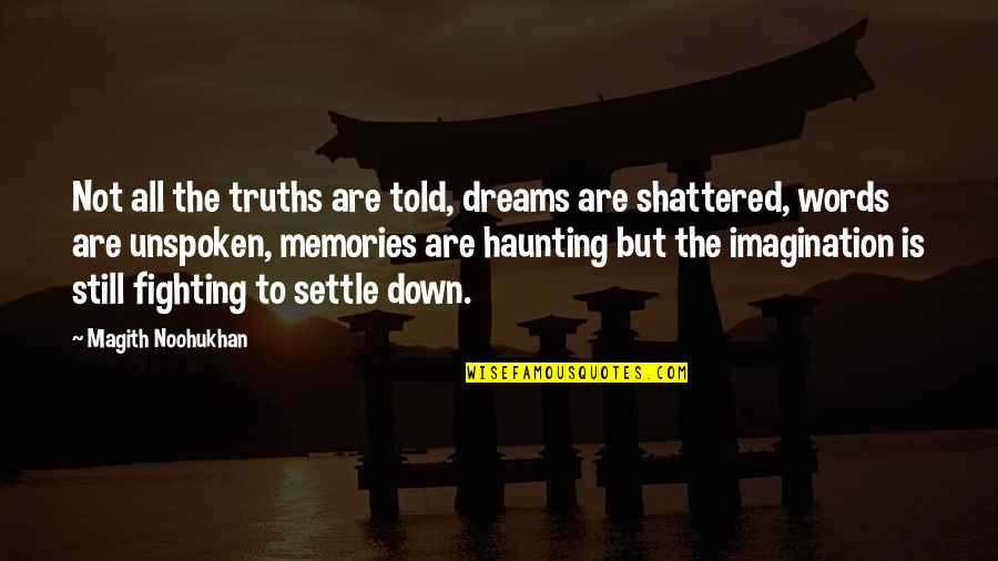 Convulsion Of Nature Quotes By Magith Noohukhan: Not all the truths are told, dreams are