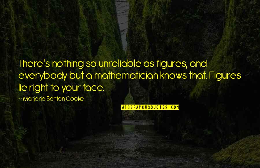 Cooke's Quotes By Marjorie Benton Cooke: There's nothing so unreliable as figures, and everybody