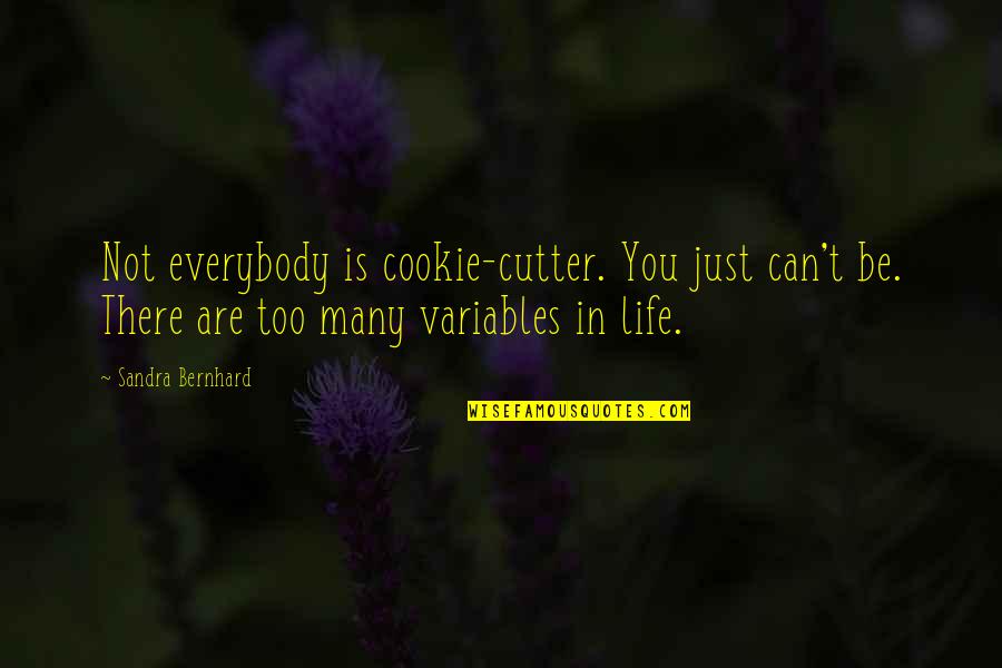 Cookies Quotes By Sandra Bernhard: Not everybody is cookie-cutter. You just can't be.