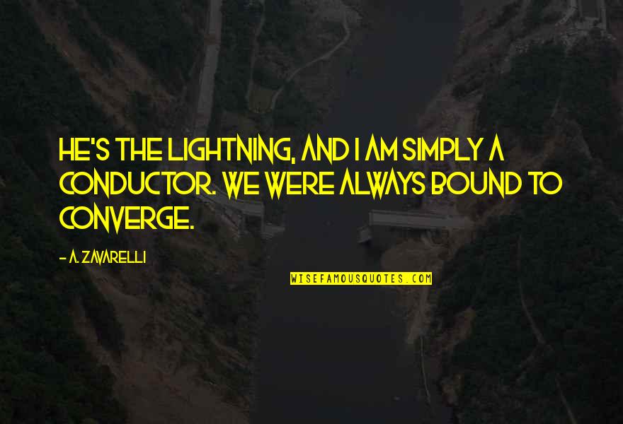 Cooking For Family Quotes By A. Zavarelli: He's the lightning, and I am simply a