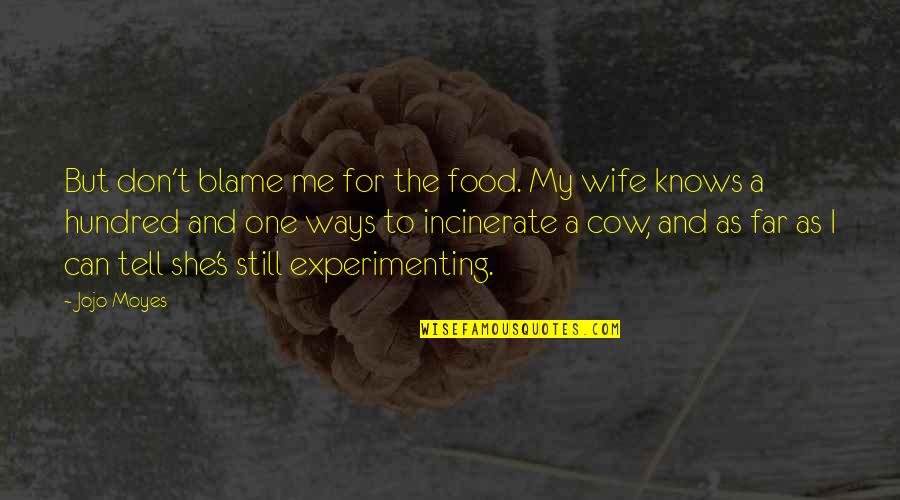 Cooking For One Quotes By Jojo Moyes: But don't blame me for the food. My Cooking For One Quotes By Jojo Moyes: But don't blame me for the food. My