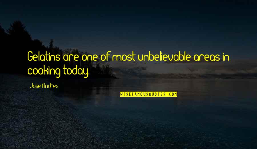 Cooking For One Quotes By Jose Andres: Gelatins are one of most unbelievable areas in