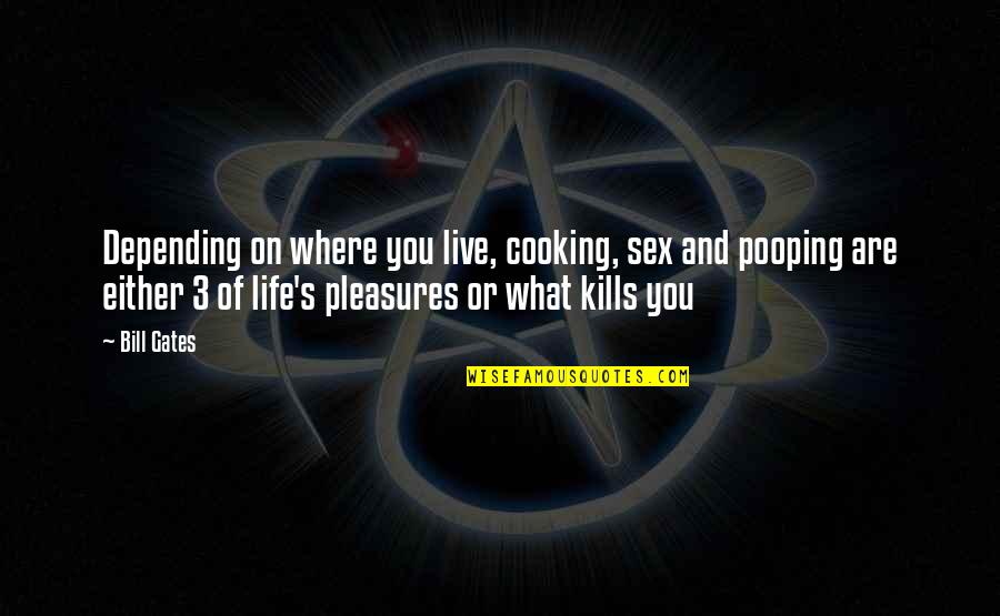 Cooking Life Quotes By Bill Gates: Depending on where you live, cooking, sex and