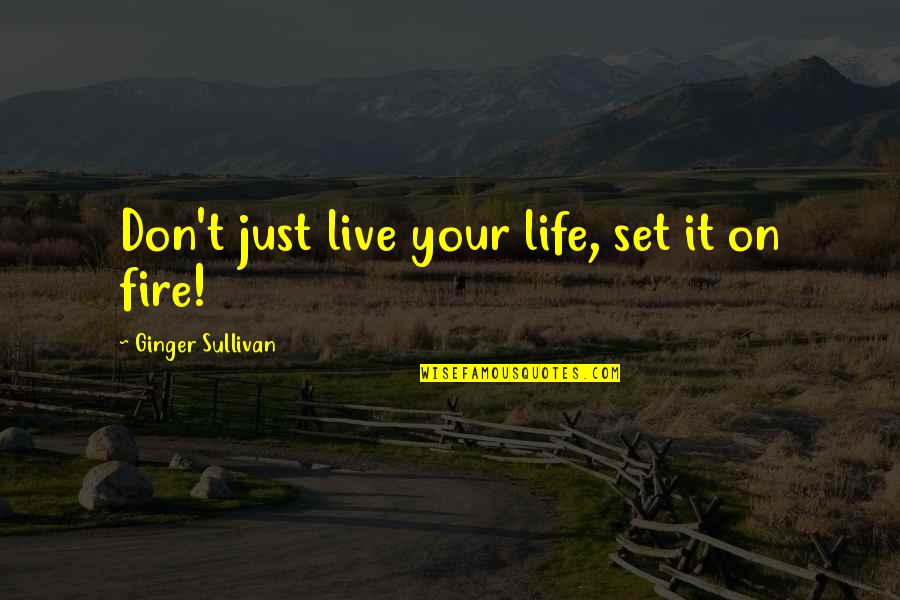 Cooking Life Quotes By Ginger Sullivan: Don't just live your life, set it on