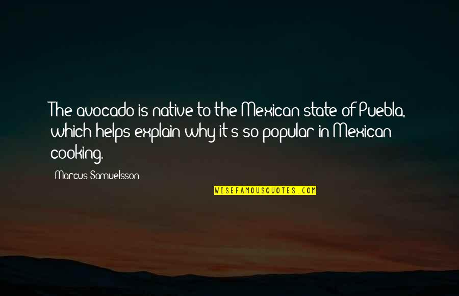 Cooking's Quotes By Marcus Samuelsson: The avocado is native to the Mexican state Cooking's Quotes By Marcus Samuelsson: The avocado is native to the Mexican state