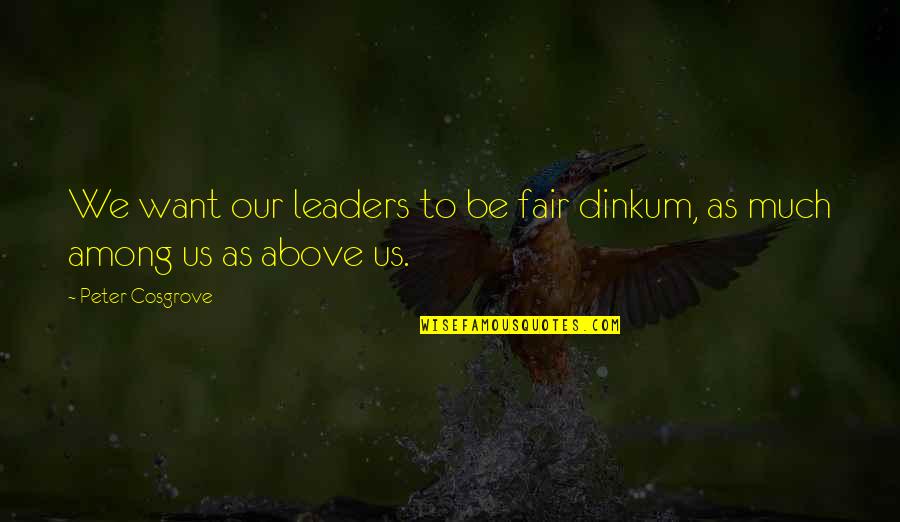 Cooksley Aromatherapy Quotes By Peter Cosgrove: We want our leaders to be fair dinkum,