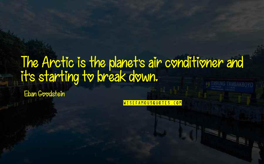 Cool Aesthetics Quotes By Eban Goodstein: The Arctic is the planet's air conditioner and