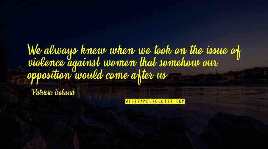 Cool Artist Quotes By Patricia Ireland: We always knew when we took on the