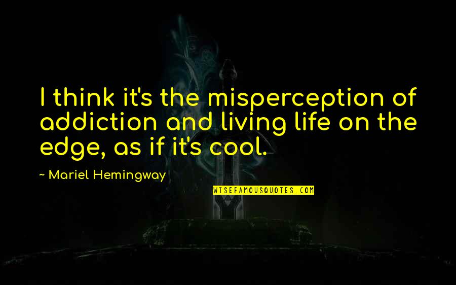 Cool As Quotes By Mariel Hemingway: I think it's the misperception of addiction and