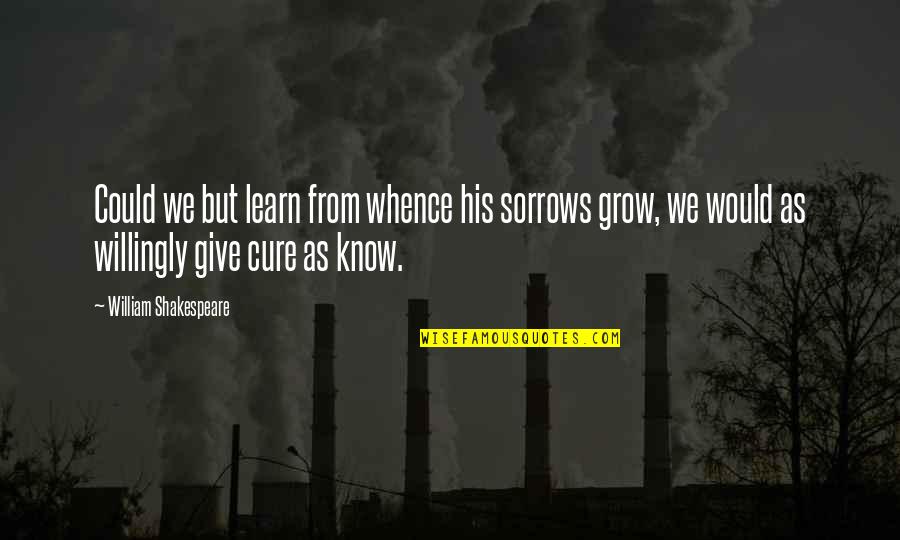 Cool Background Quotes By William Shakespeare: Could we but learn from whence his sorrows