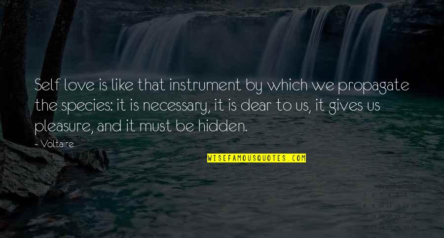 Cool Blue Quotes By Voltaire: Self love is like that instrument by which