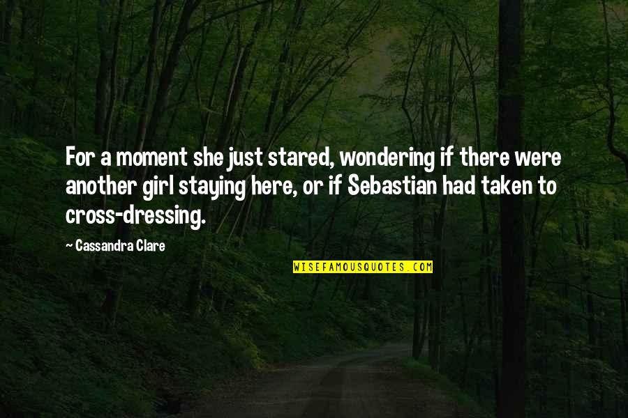 Cool Bye Quotes By Cassandra Clare: For a moment she just stared, wondering if Cool Bye Quotes By Cassandra Clare: For a moment she just stared, wondering if
