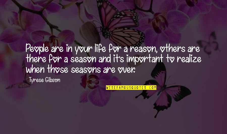 Cool Dude Type Quotes By Tyrese Gibson: People are in your life for a reason,