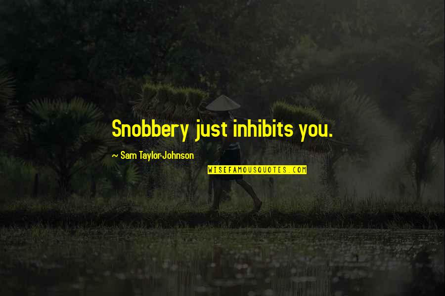 Cool Edm Quotes By Sam Taylor-Johnson: Snobbery just inhibits you.
