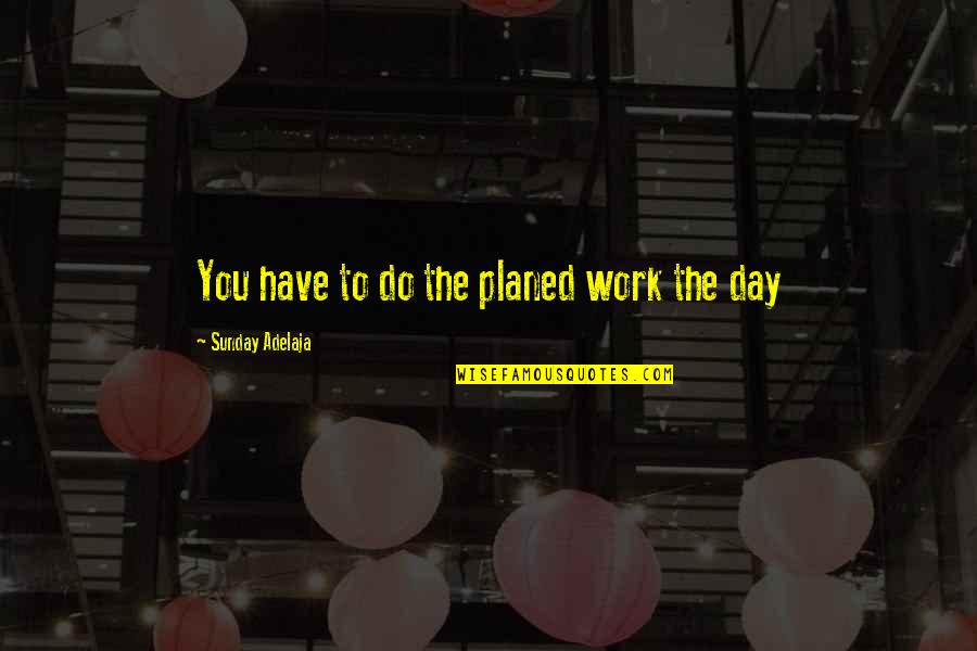 Cool Elven Quotes By Sunday Adelaja: You have to do the planed work the Cool Elven Quotes By Sunday Adelaja: You have to do the planed work the