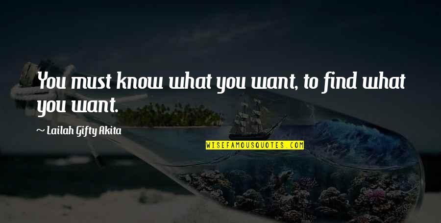 Cool Fashionable Quotes By Lailah Gifty Akita: You must know what you want, to find