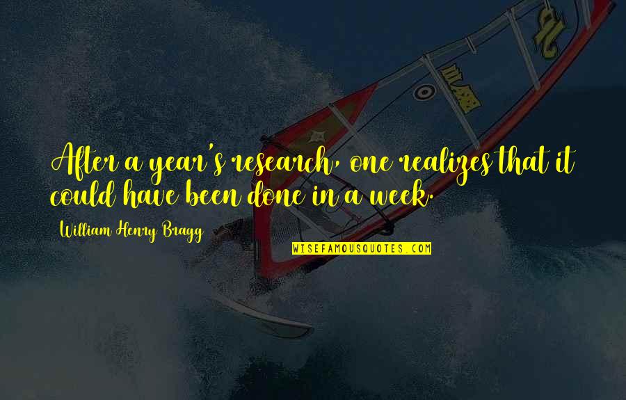 Cool Fuking Quotes By William Henry Bragg: After a year's research, one realizes that it