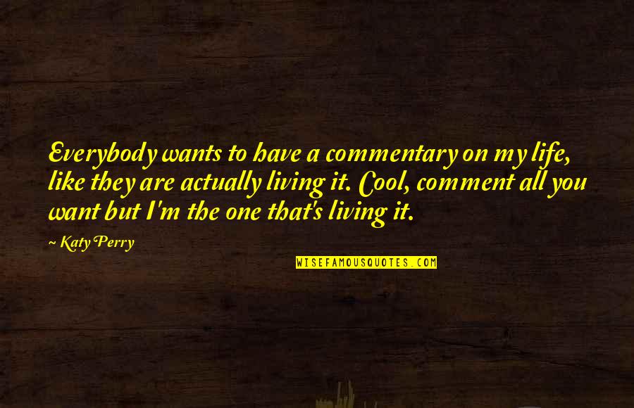 Cool Life Quotes By Katy Perry: Everybody wants to have a commentary on my