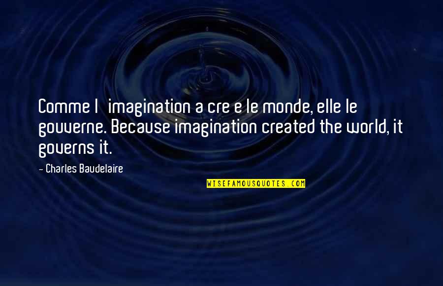 Cool One Sentence Quotes By Charles Baudelaire: Comme l'imagination a cre e le monde, elle Cool One Sentence Quotes By Charles Baudelaire: Comme l'imagination a cre e le monde, elle