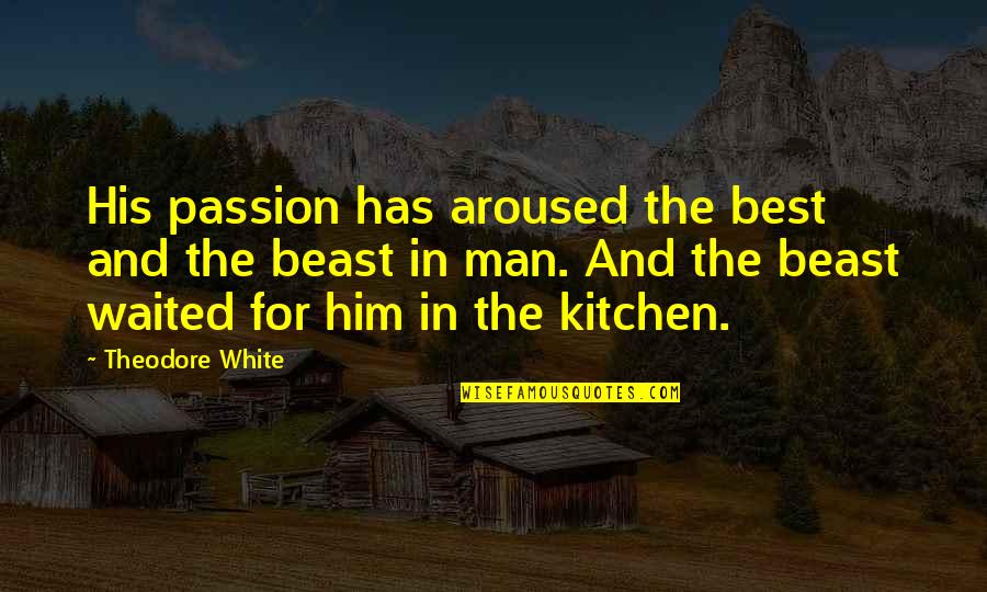 Cool Popsicle Quotes By Theodore White: His passion has aroused the best and the Cool Popsicle Quotes By Theodore White: His passion has aroused the best and the