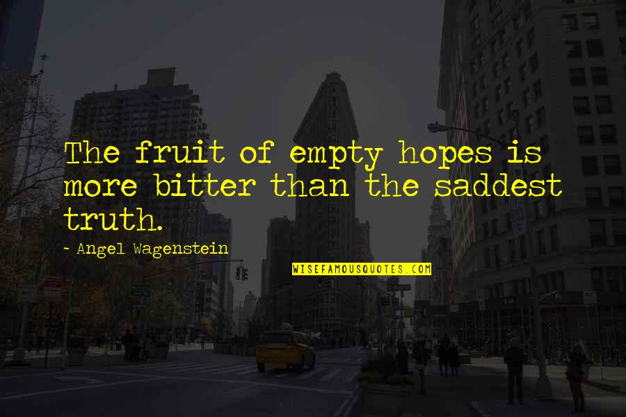 Cool Short Bible Quotes By Angel Wagenstein: The fruit of empty hopes is more bitter