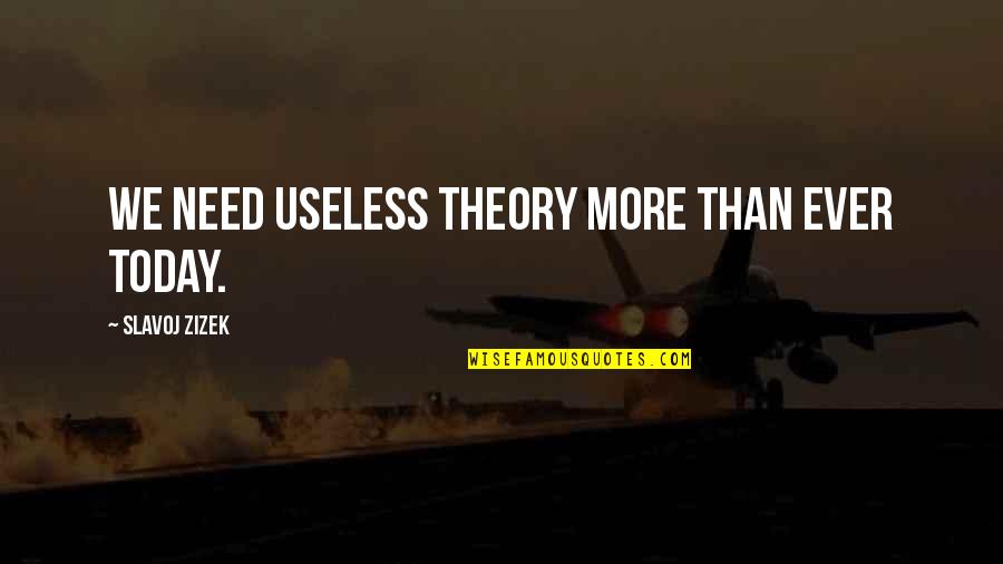 Cool Spanish Quotes By Slavoj Zizek: We need useless theory more than ever today. Cool Spanish Quotes By Slavoj Zizek: We need useless theory more than ever today.