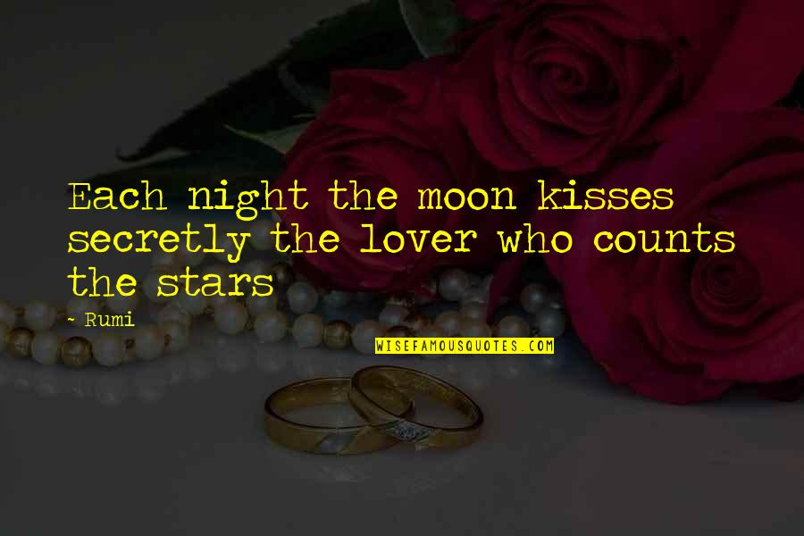 Cool Wolf Quotes By Rumi: Each night the moon kisses secretly the lover