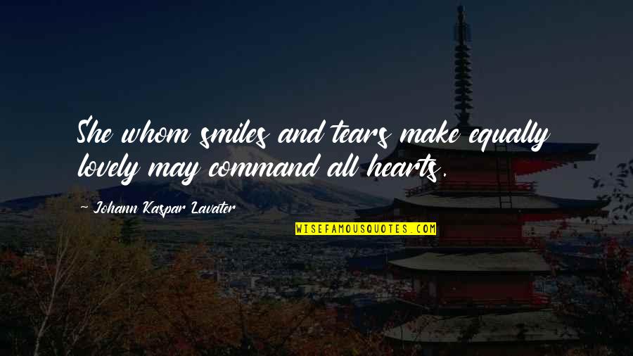 Coonan Firearms Quotes By Johann Kaspar Lavater: She whom smiles and tears make equally lovely Coonan Firearms Quotes By Johann Kaspar Lavater: She whom smiles and tears make equally lovely