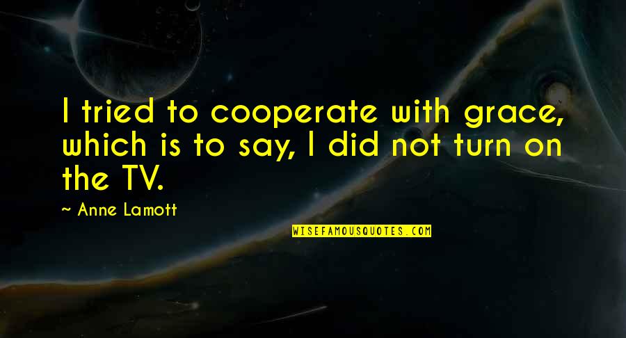 Cooperate Quotes By Anne Lamott: I tried to cooperate with grace, which is
