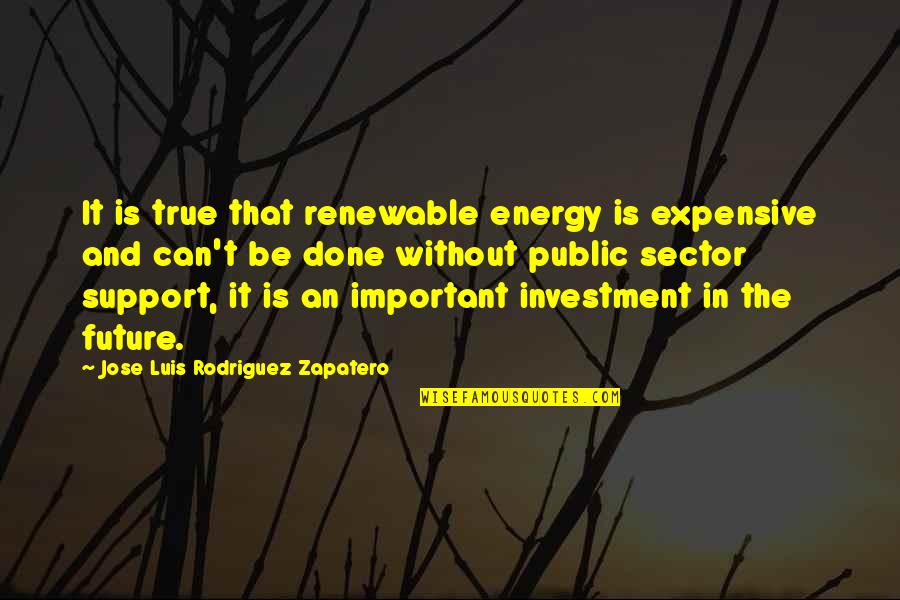 Cooperation Proverbs Quotes By Jose Luis Rodriguez Zapatero: It is true that renewable energy is expensive