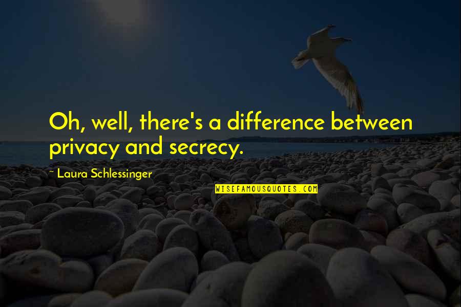 Cooperstocks Quotes By Laura Schlessinger: Oh, well, there's a difference between privacy and