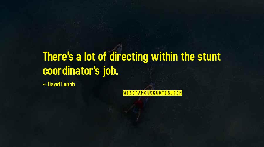 Coordinator Quotes By David Leitch: There's a lot of directing within the stunt