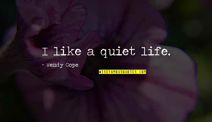 Cope With Life Quotes By Wendy Cope: I like a quiet life.