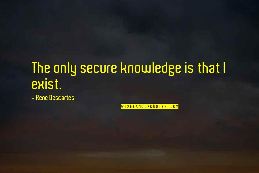 Copernicus Book Quotes By Rene Descartes: The only secure knowledge is that I exist.