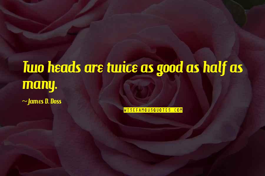 Coperto Quotes By James D. Doss: Two heads are twice as good as half