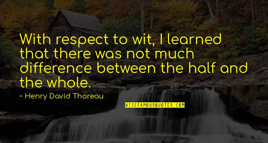 Copines Dance Quotes By Henry David Thoreau: With respect to wit, I learned that there Copines Dance Quotes By Henry David Thoreau: With respect to wit, I learned that there