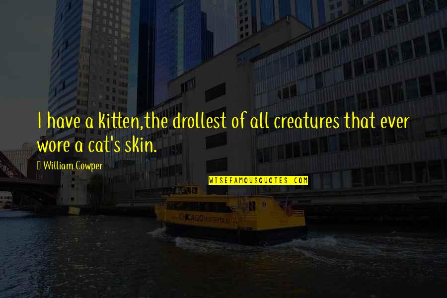 Coping Challenges Quotes By William Cowper: I have a kitten,the drollest of all creatures