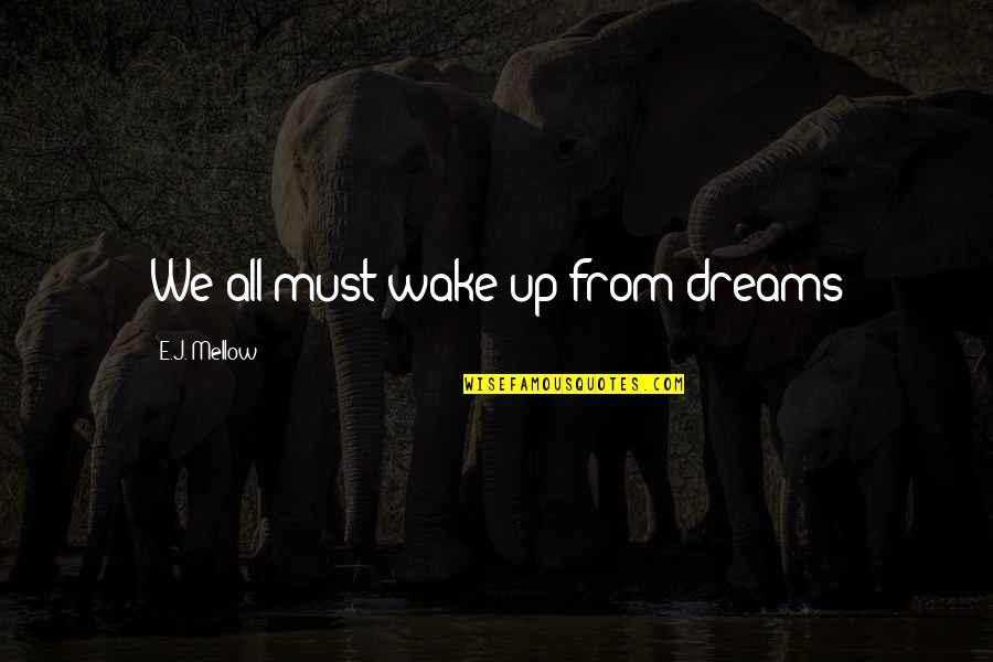 Copings Quotes By E.J. Mellow: We all must wake up from dreams Copings Quotes By E.J. Mellow: We all must wake up from dreams