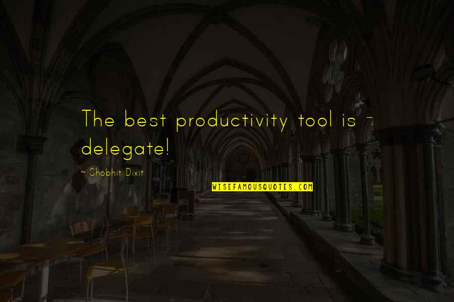 Coppa Italia Quotes By Shobhit Dixit: The best productivity tool is - delegate!