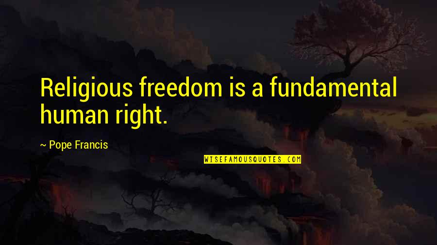Copper Hair Quotes By Pope Francis: Religious freedom is a fundamental human right.