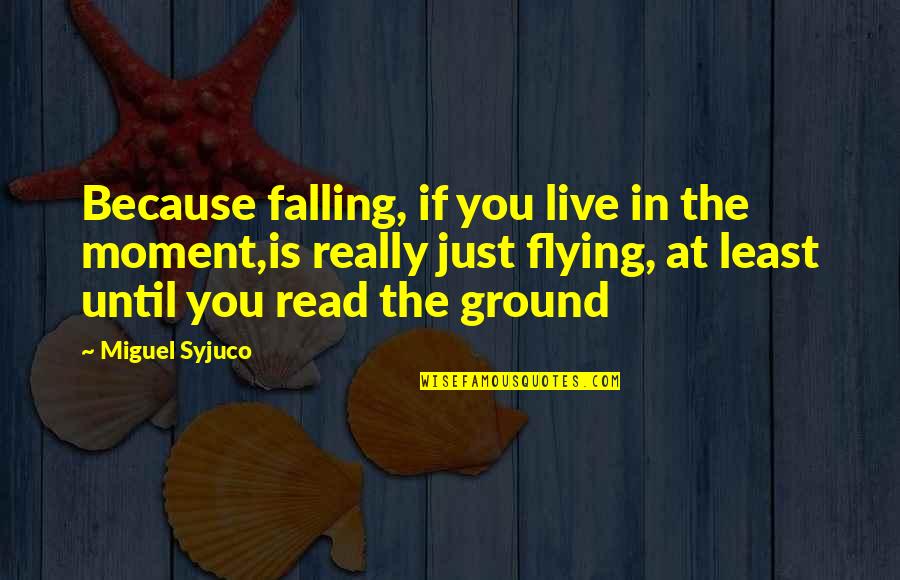 Copresent Quotes By Miguel Syjuco: Because falling, if you live in the moment,is