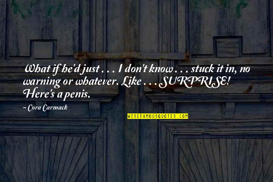 Cora Carmack Quotes By Cora Carmack: What if he'd just . . . I