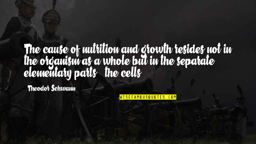 Corada Test Quotes By Theodor Schwann: The cause of nutrition and growth resides not Corada Test Quotes By Theodor Schwann: The cause of nutrition and growth resides not