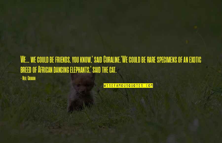 Coraline Cat Quotes By Neil Gaiman: We... we could be friends, you know,' said Coraline Cat Quotes By Neil Gaiman: We... we could be friends, you know,' said