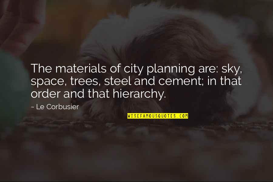Corbusier's Quotes By Le Corbusier: The materials of city planning are: sky, space,