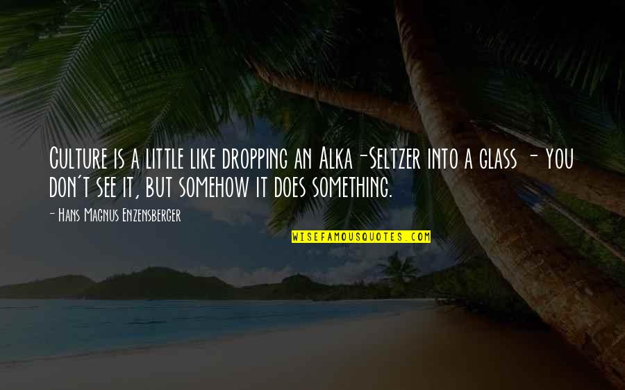 Cordingly Lake Quotes By Hans Magnus Enzensberger: Culture is a little like dropping an Alka-Seltzer Cordingly Lake Quotes By Hans Magnus Enzensberger: Culture is a little like dropping an Alka-Seltzer