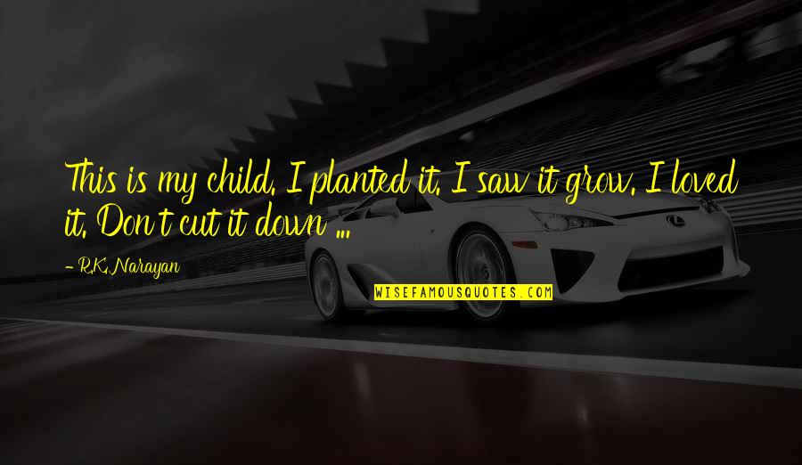Cordover Coolers Quotes By R.K. Narayan: This is my child. I planted it. I