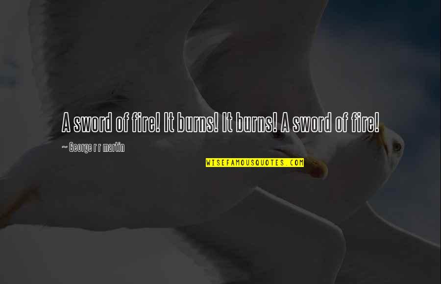 Cordoveza Quotes By George R R Martin: A sword of fire! It burns! It burns! Cordoveza Quotes By George R R Martin: A sword of fire! It burns! It burns!