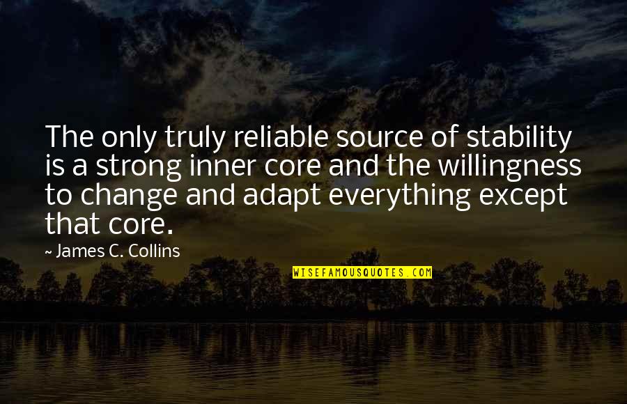 Core Stability Quotes By James C. Collins: The only truly reliable source of stability is
